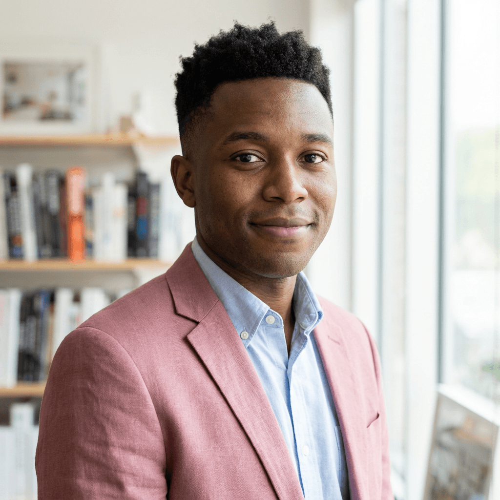 David Okonkwo, male logistics director in his mid 40s, professional appearance